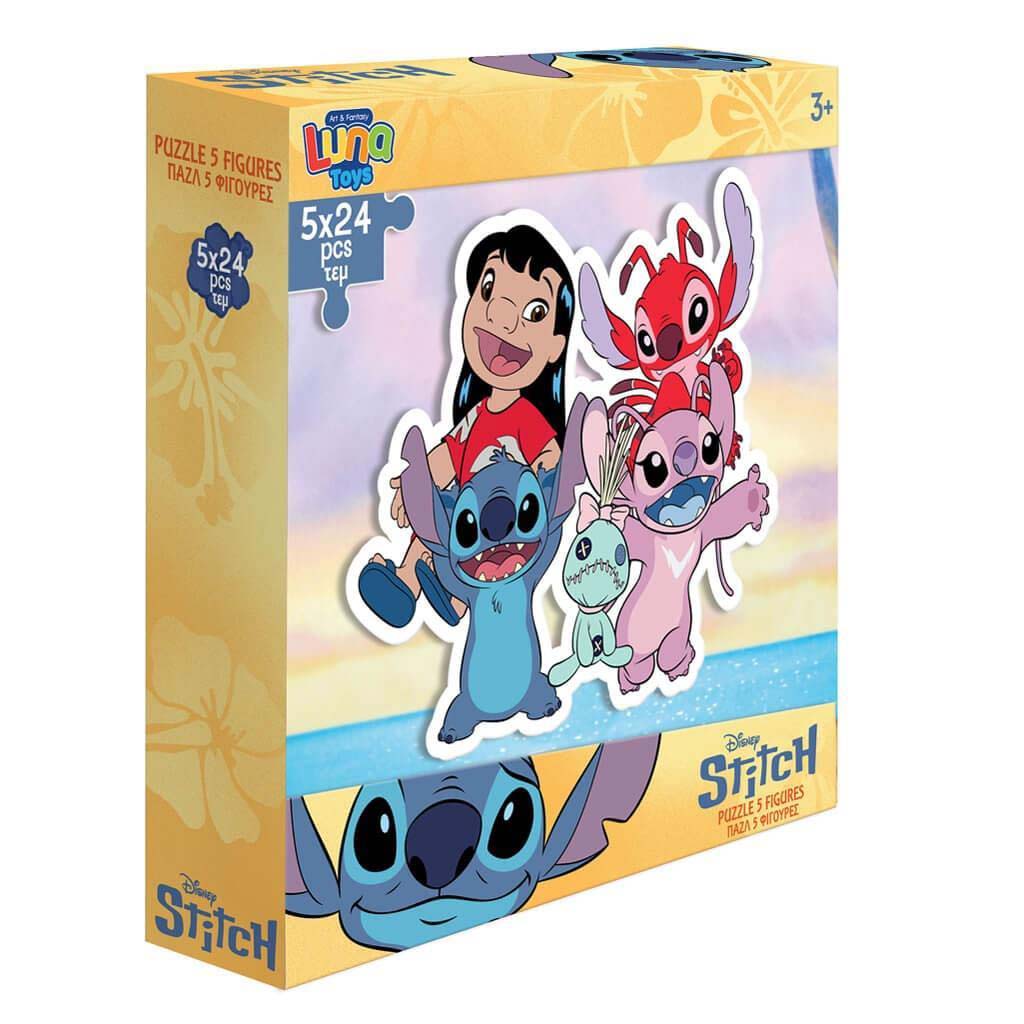 imagen de Luna: Puzzle de personajes de Disney Stitch de 5x24 piezas 1
