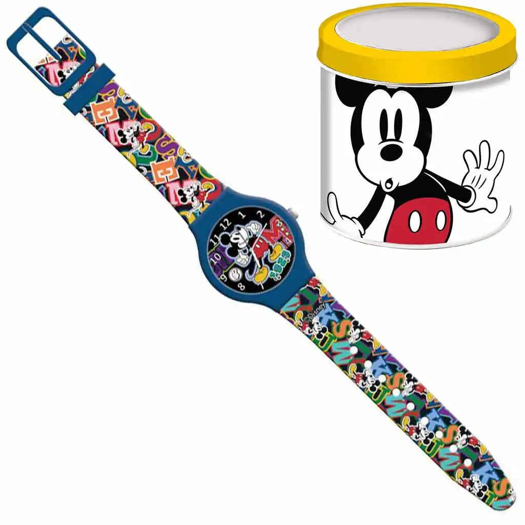imagen de Luna: Reloj analógico de Mickey Mouse en caja de metal 1