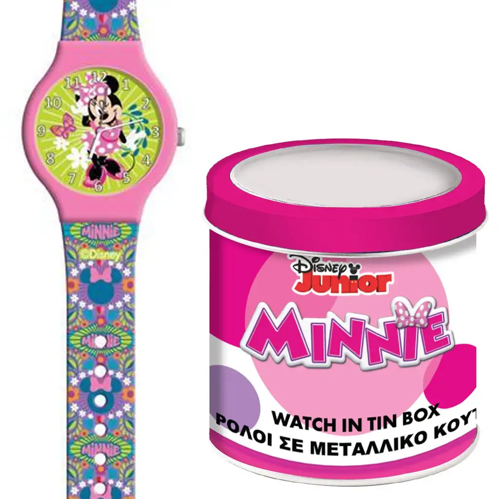 imagen de Luna: Reloj analógico de Minnie Mouse en caja de metal 1