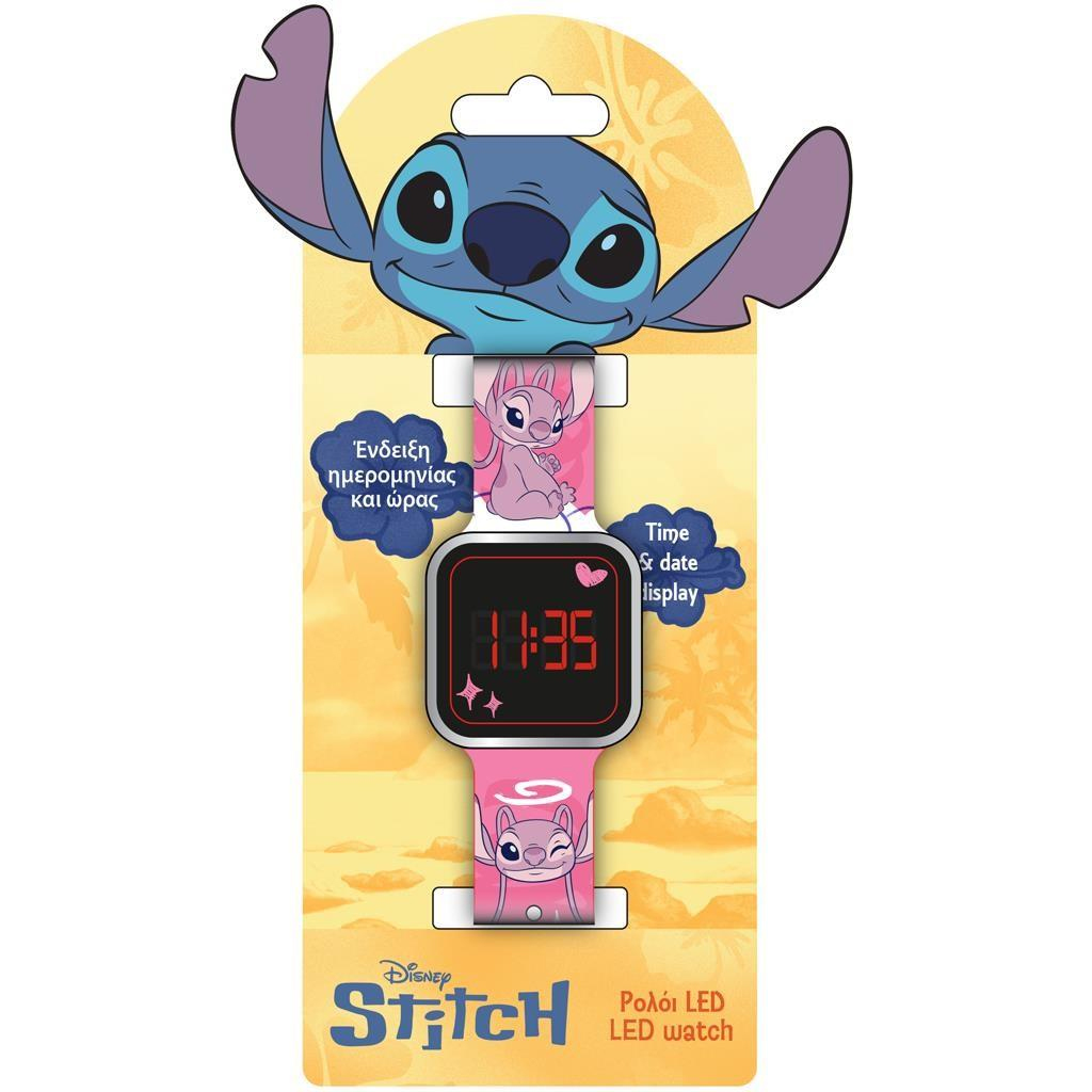 imagen de Luna: Reloj LED rosa de Disney Stitch y Angel 1