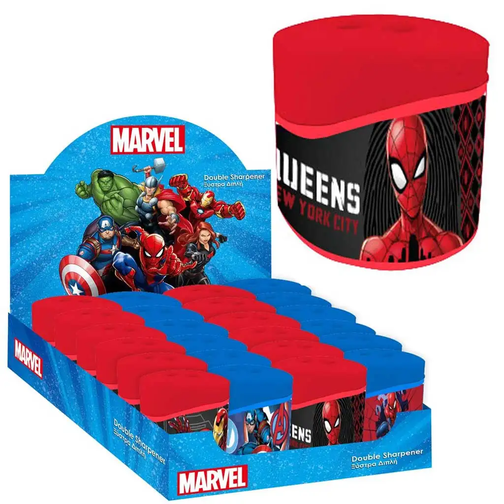 imagen de Luna: Sacapuntas de plástico con depósito de los Vengadores con diseño de Spider-Man 1ud 1
