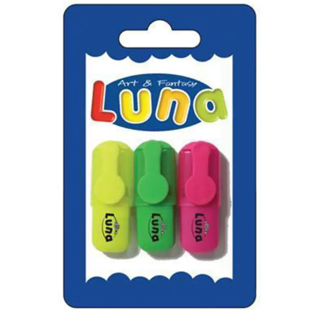 imagen de Luna: Set de 3 mini resaltadores de colores 1