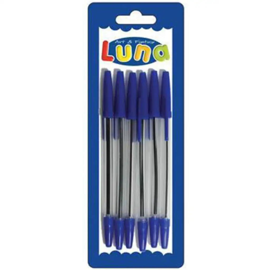 imagen de Luna: Set de bolígrafos azules de 6 unidades 1