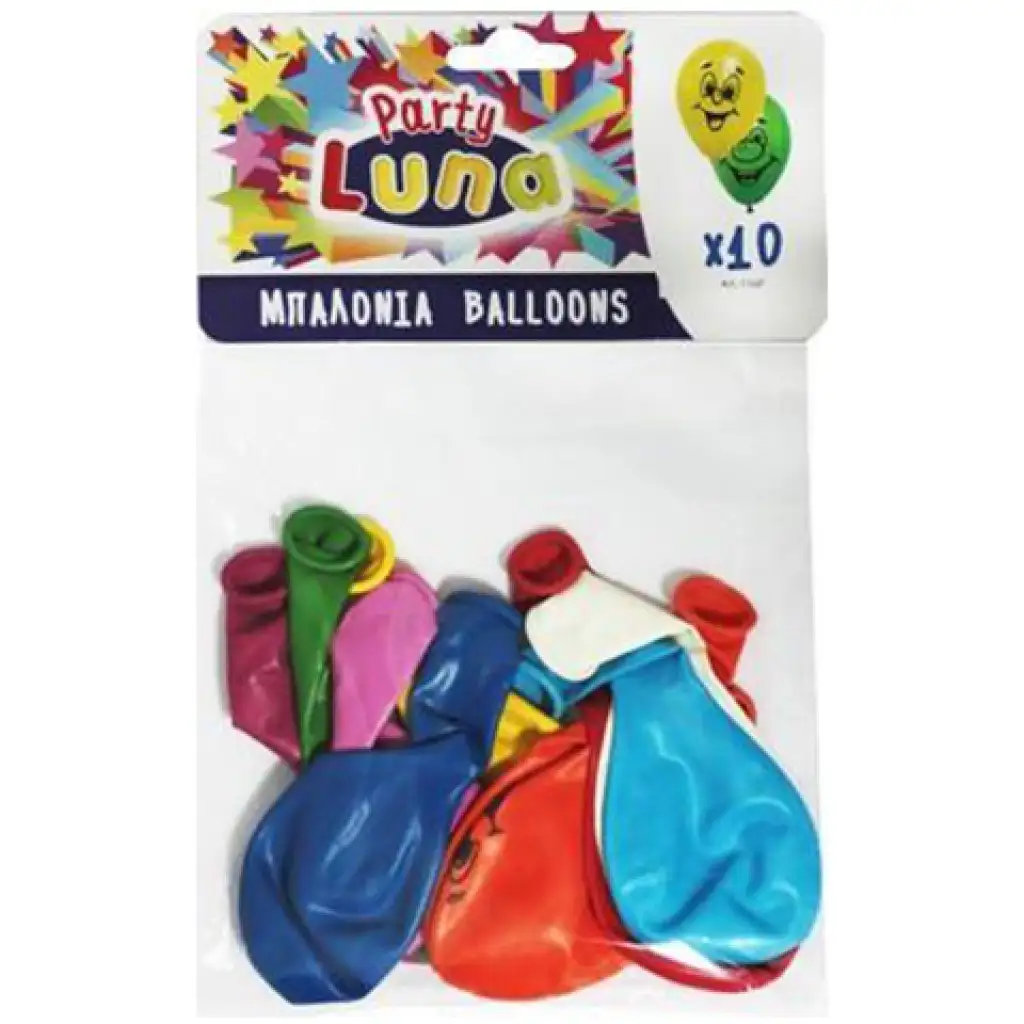 imagen de Luna: Set de globos de colores con diseño de sonrisa de 10 unidades 1