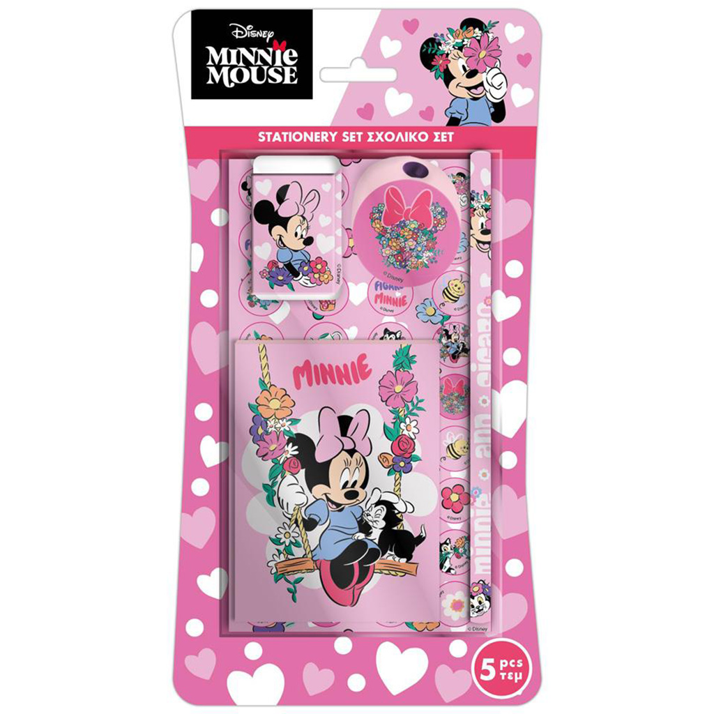 imagen de Luna: Set de material de escritura rosa de 5 piezas de Minnie Mouse 1