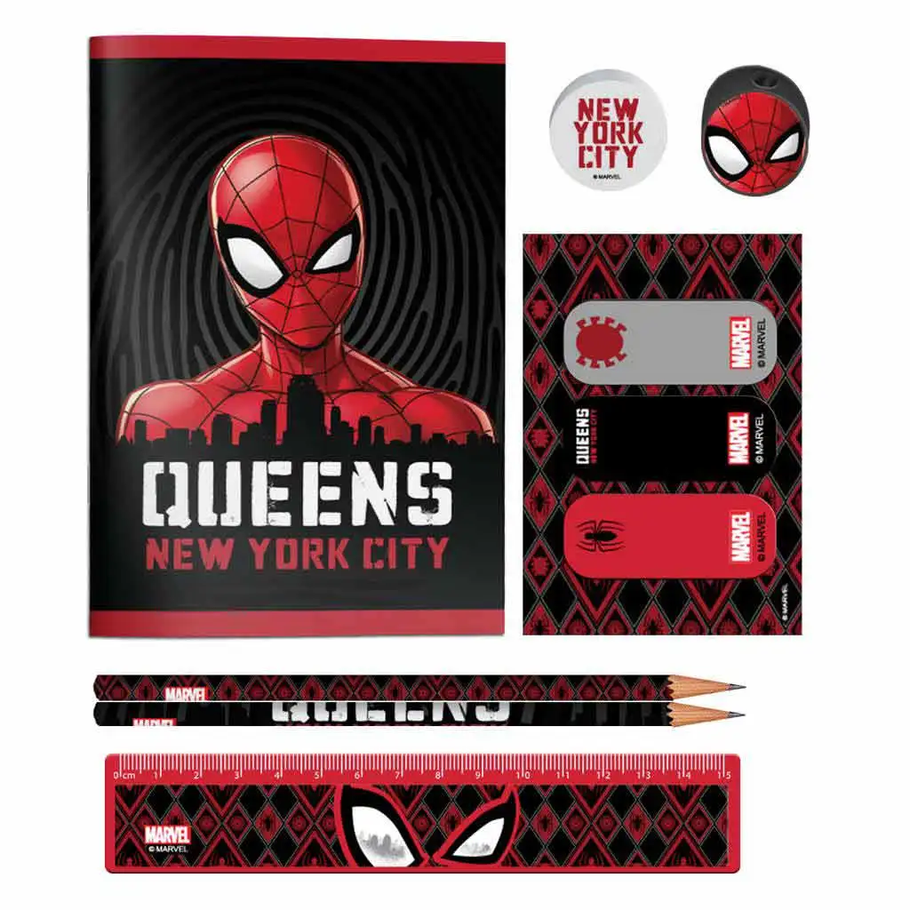 imagen de Luna: Set de material escolar de Spiderman en bolsa de PVC 2