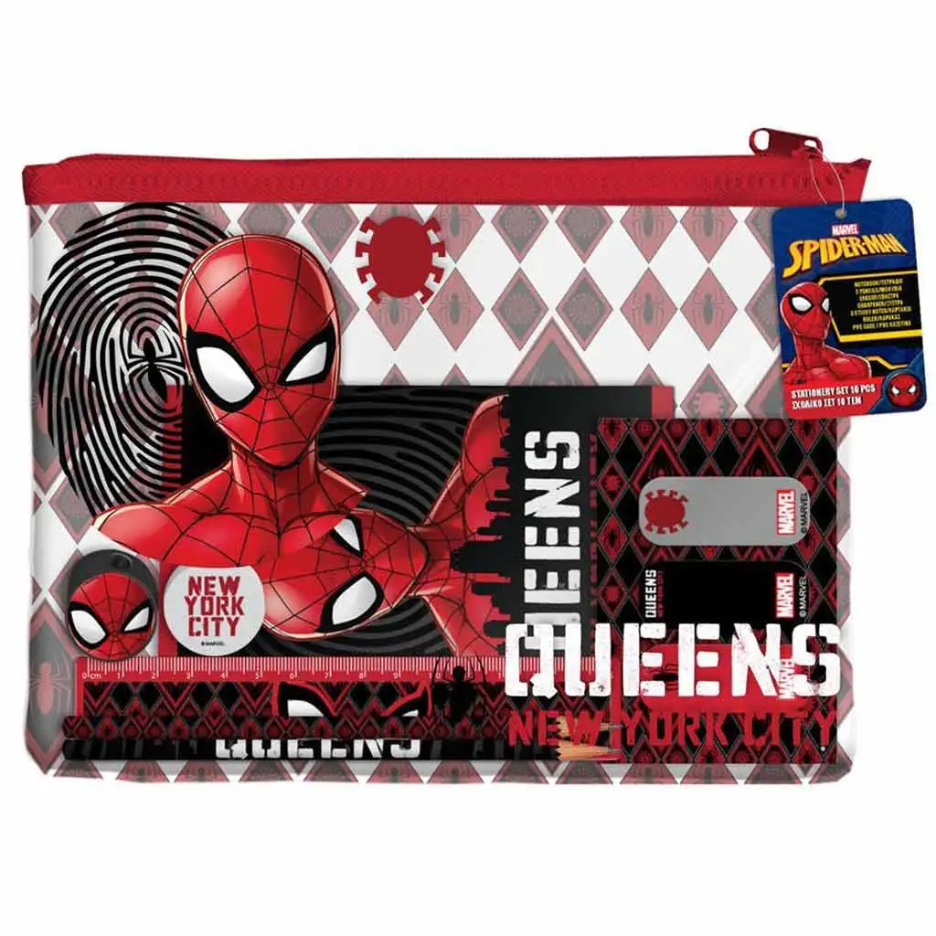 imagen de Luna: Set de material escolar de Spiderman en bolsa de PVC 1