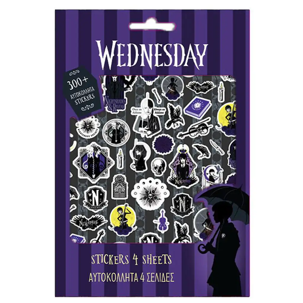 imagen de Luna: Set de pegatinas de Wednesday 300 piezas 1