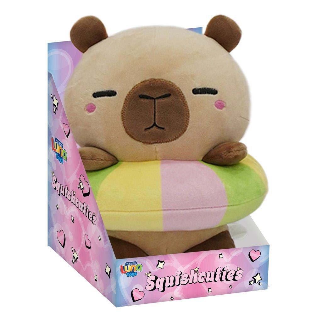 imagen de Luna: Squishcuties Capybara de peluche colorido en dona de 21cm 1