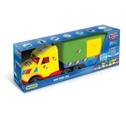 imagen de Magic Truck Basic: Camión con remolque de cajas y luz de 80cm - Wader 1