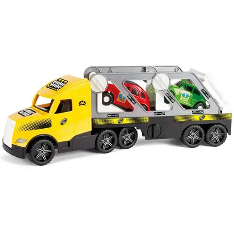 imagen de Magic Truck: Camión transportador de coches con luces fluorescentes 81cm - Wader 1
