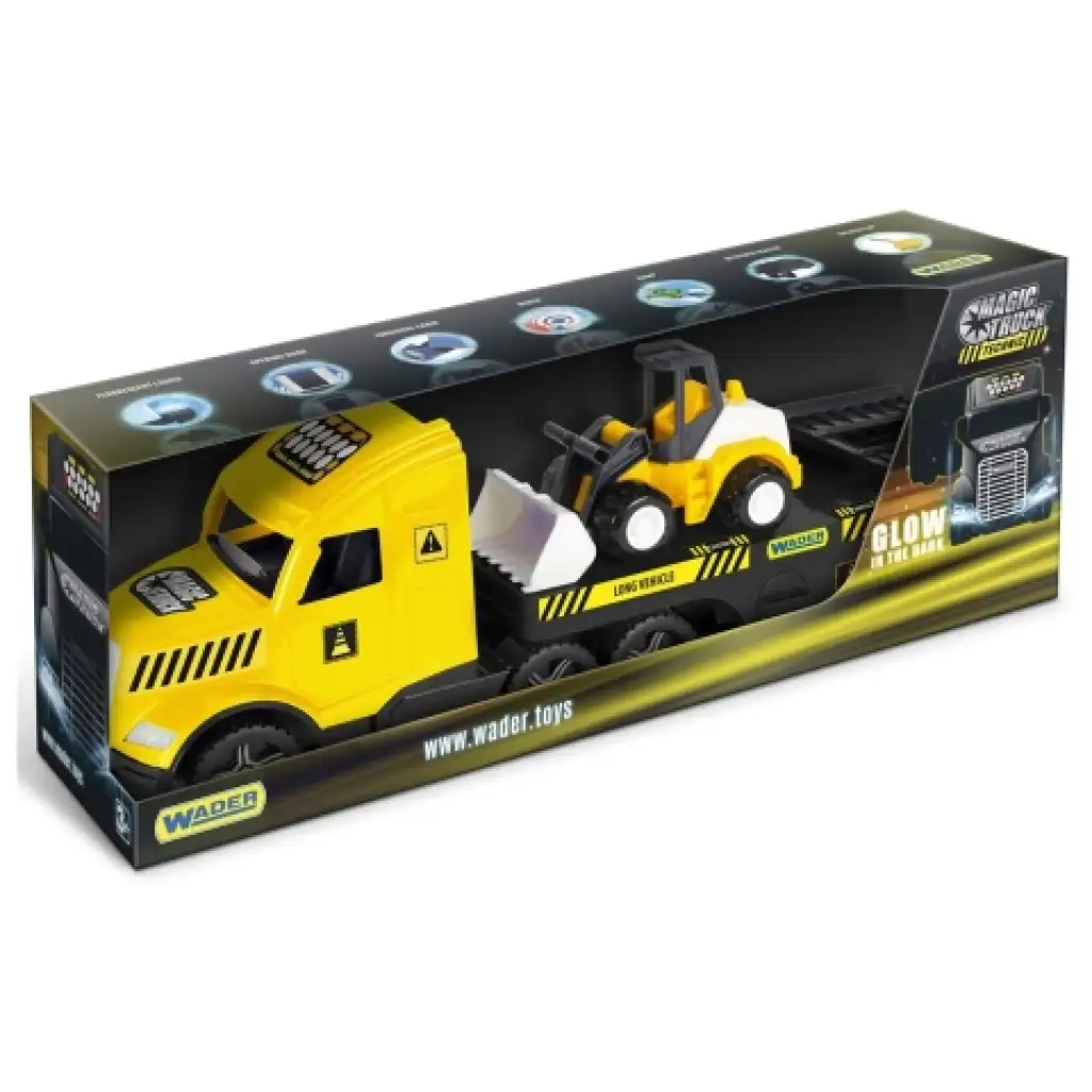 imagen de Magic Truck Technic: Camión con bulldozer y luz de 80cm - Wader 1