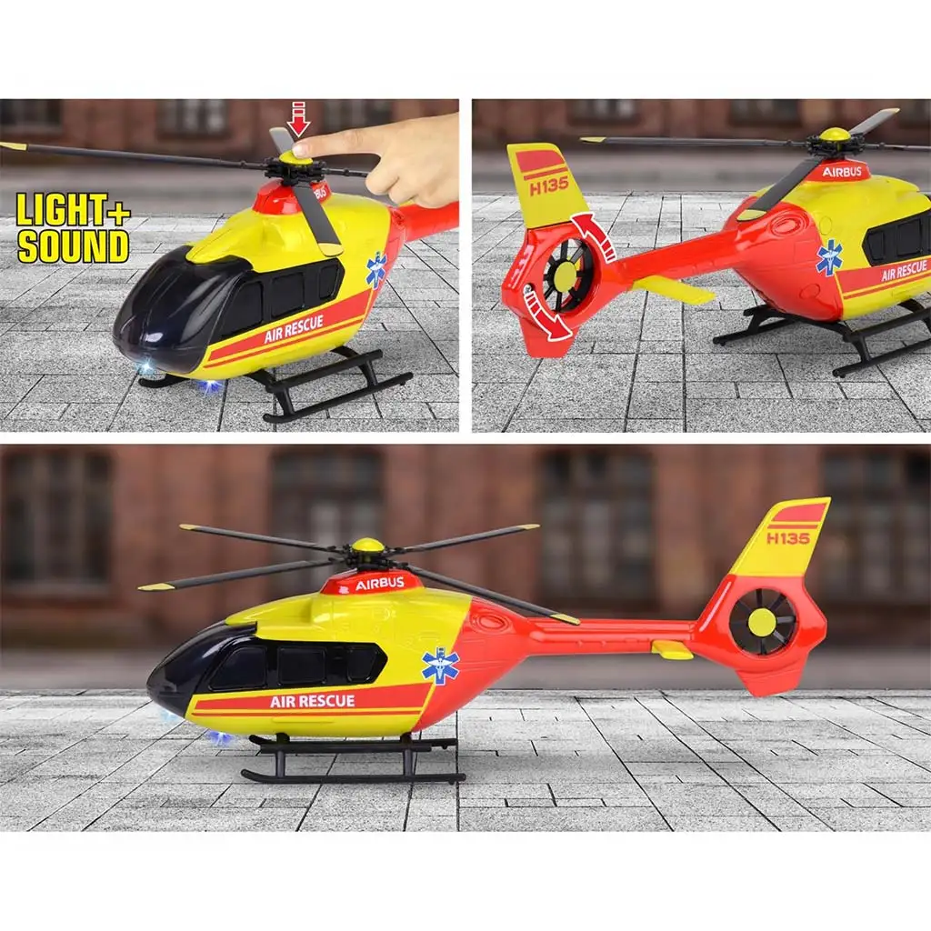 imagen de Majorette: Airbus H135 helicóptero de rescate con luz y sonido - Simba Toys 3