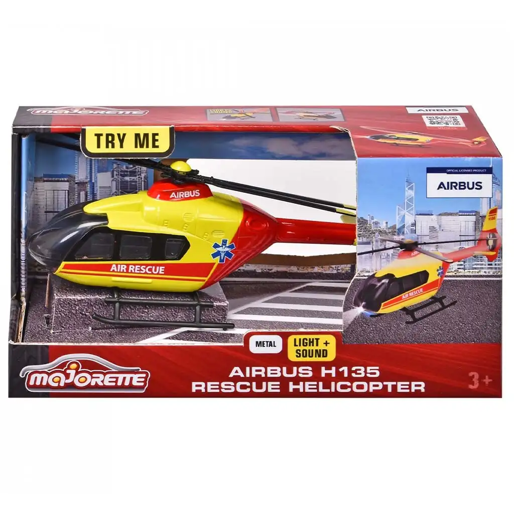 imagen de Majorette: Airbus H135 helicóptero de rescate con luz y sonido - Simba Toys 1
