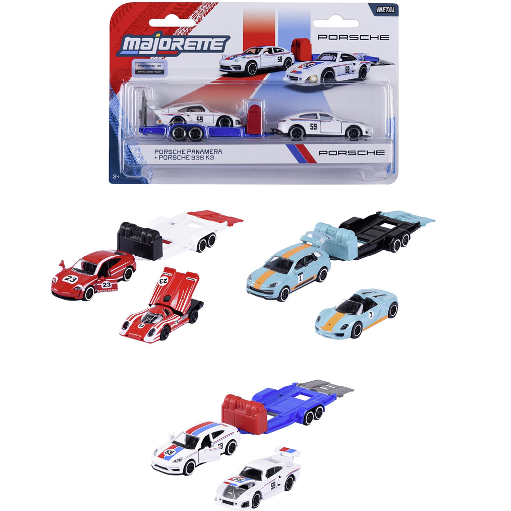 imagen de Majorette: coche pequeño Porsche Motorsport con remolque en varias versiones 1ud - Simba Toys 1