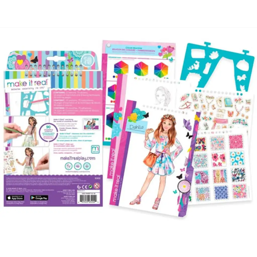 imagen de Make it Real: Cuaderno de bocetos de diseñador de moda con accesorios - Vestidos románticos 2