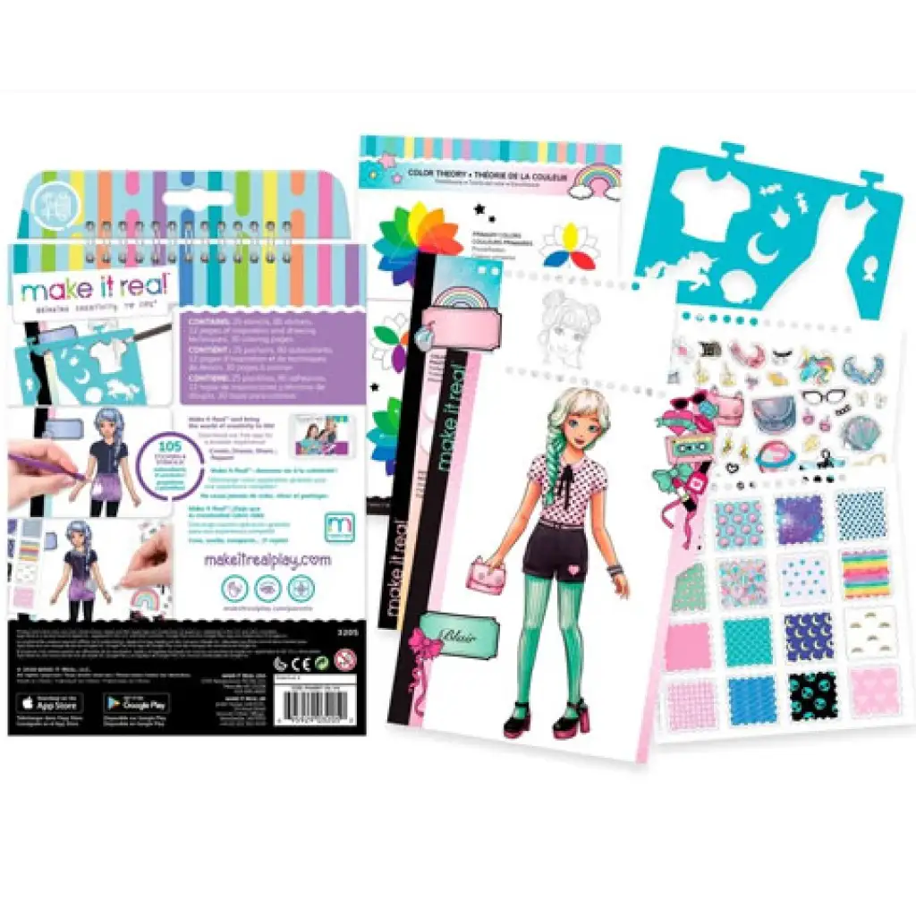 imagen de Make it Real: Cuaderno de bocetos de diseñadora de moda con accesorios - Pastel Pop 2