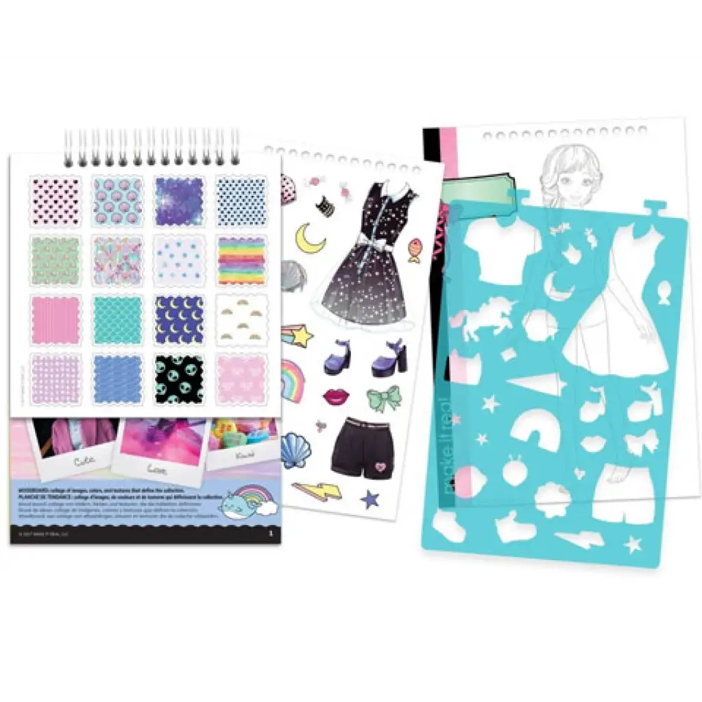 imagen de Make it Real: Cuaderno de bocetos de diseñadora de moda con accesorios - Pastel Pop 4