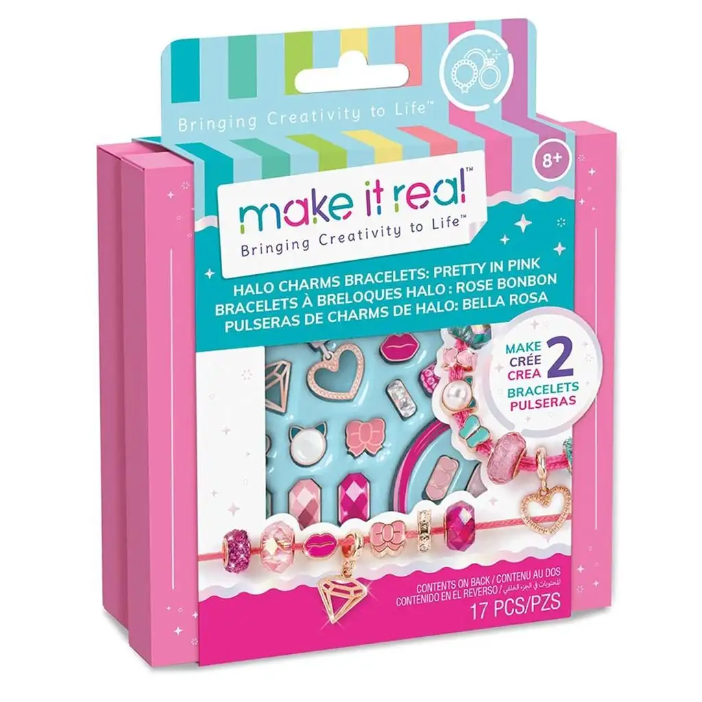 imagen de Make It Real: Fabricación de joyas, pulseras de encanto halo en almacenamiento rosa 1