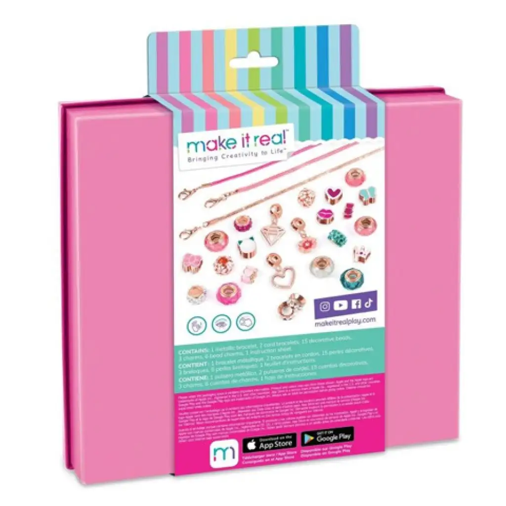 imagen de Make it Real: Pulseras de Colgante de Cristal Rosa 2