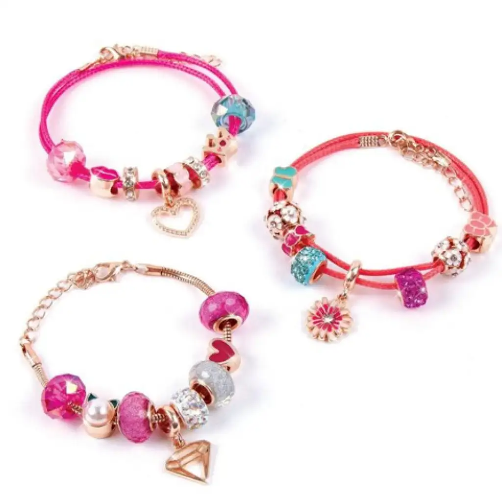 imagen de Make it Real: Pulseras de Colgante de Cristal Rosa 3