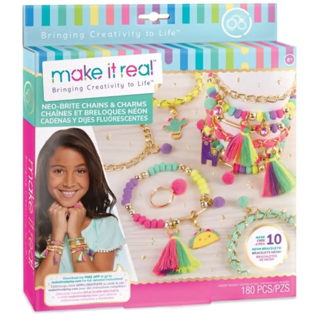 imagen de Make it Real: Set de creación de joyas - Pompones neón elegantes 1