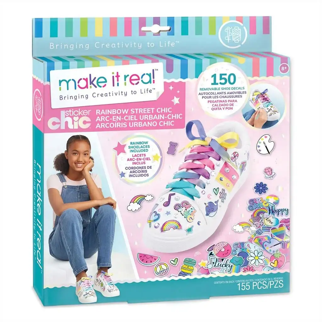 imagen de Make It Real: Sticker Chic Decoración de Zapatos - La Moda del Camino Arcoíris 1