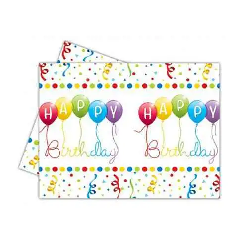 imagen de Mantel de plástico Happy Birthday 120x180cm 1