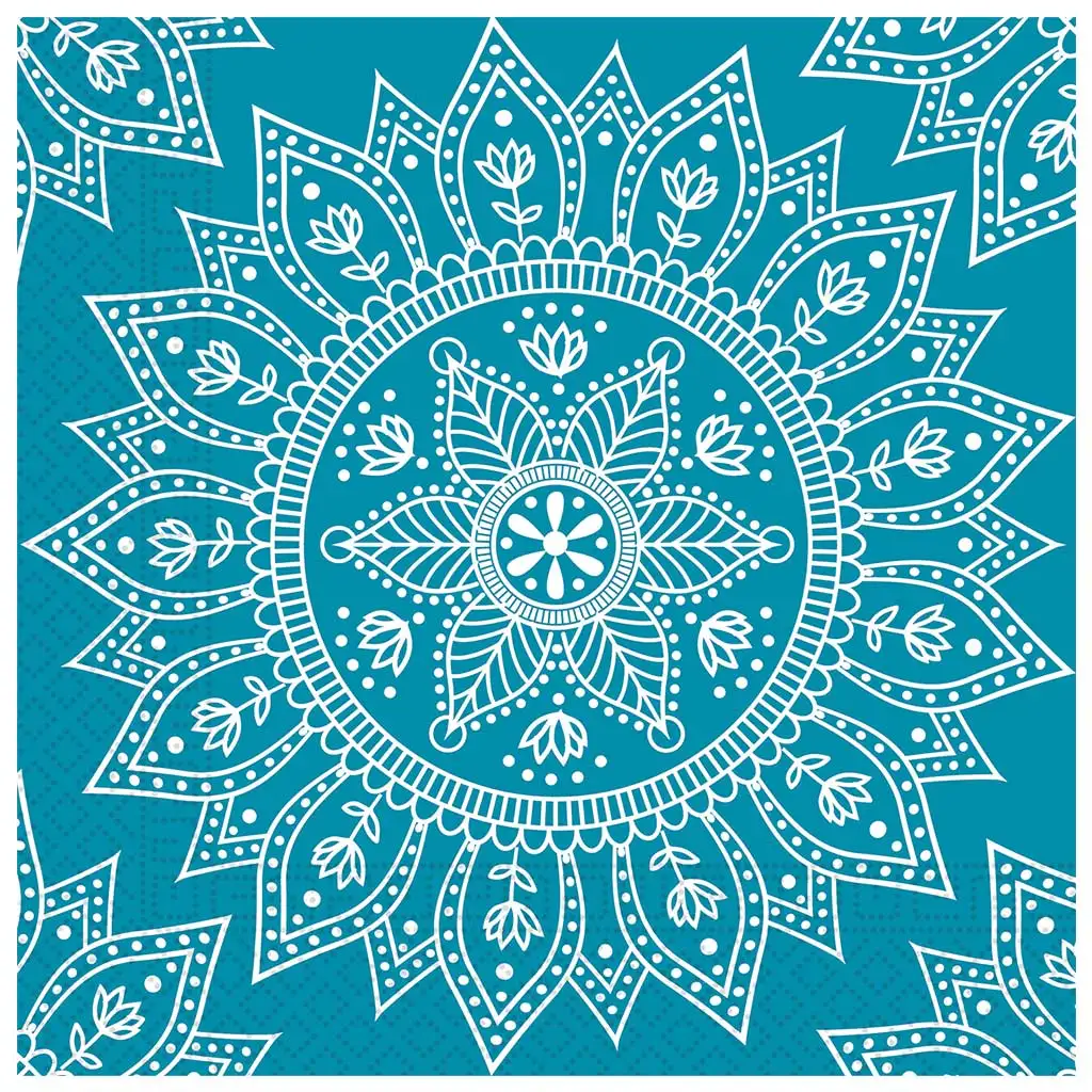imagen de Mantelito de papel azul-blanco de 2 capas paquete de 20 unidades 1