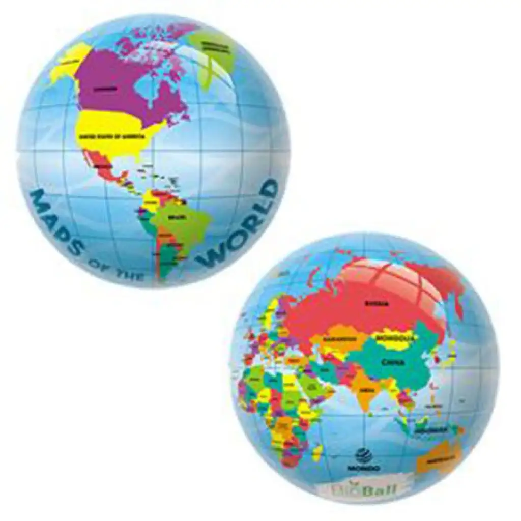 imagen de Mapa del mundo BioBall balón de goma 23cm - Mondo Toys 1