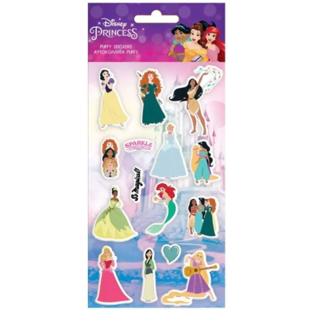 imagen de Maravillosas Princesas Disney Set de pegatinas 3D en relieve 10x22cm 1