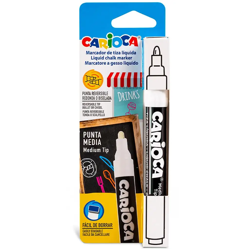 imagen de Marcador de tiza líquida blanca - Carioca 1