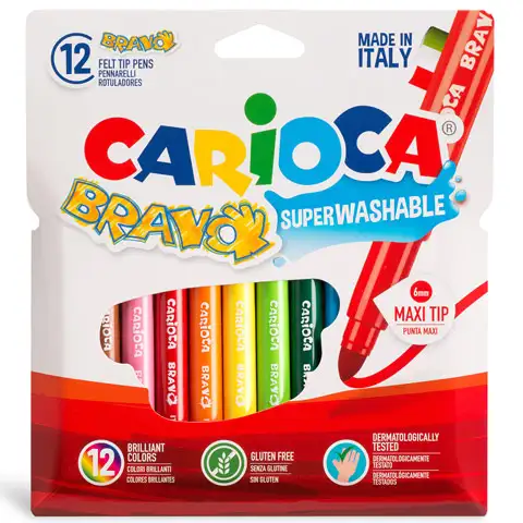 imagen de Marcadores maxi de colores 12 unidades - Carioca 1