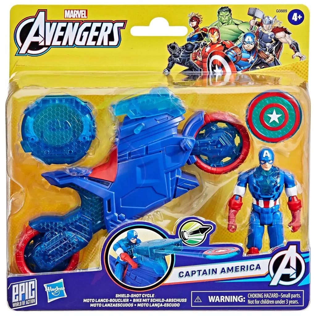 imagen de Marvel: Capitán América con moto y lanzador de escudo - Hasbro 1