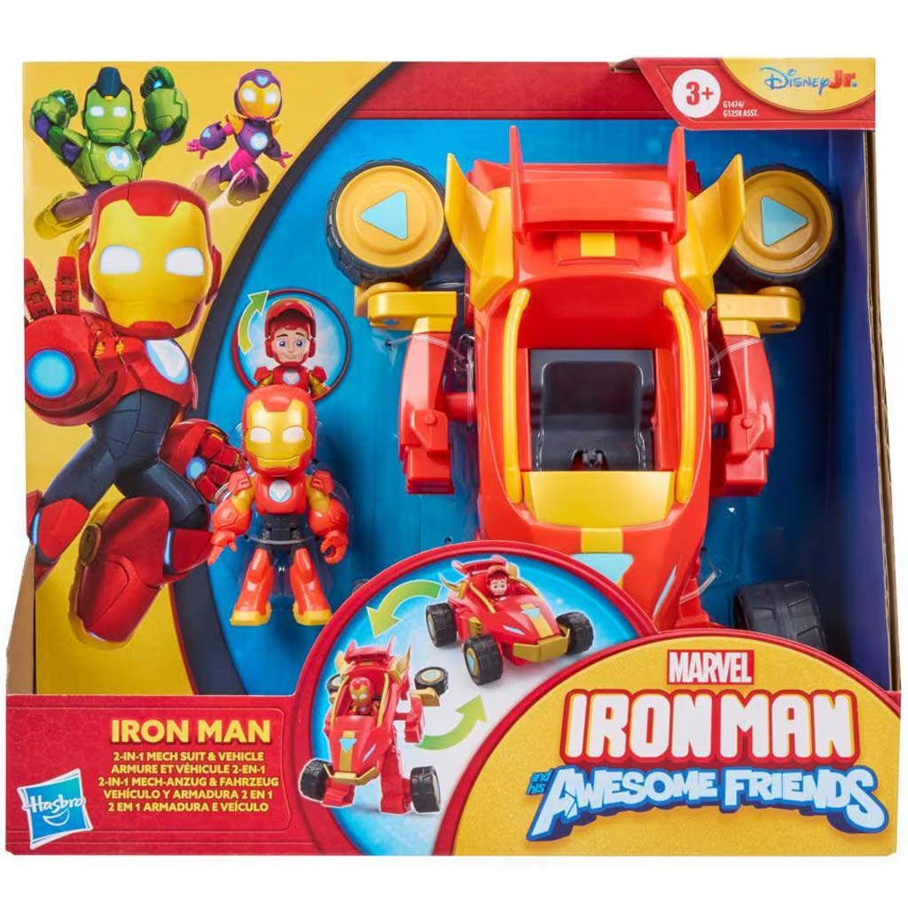 imagen de Marvel: Coche y set de figuras Mech Iron Man 2 en 1 - Hasbro 1