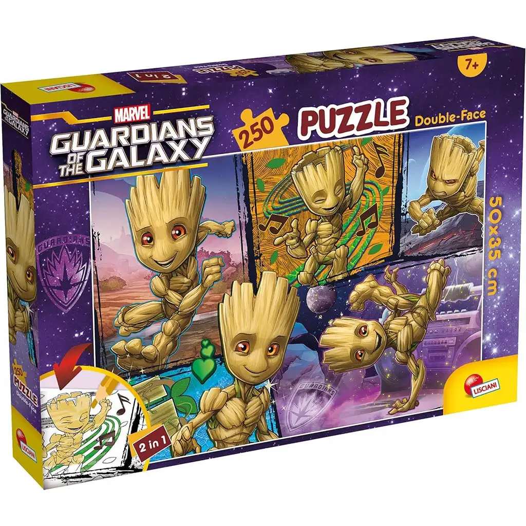 imagen de Marvel Groot 2 en 1 250 piezas puzzle y colorear 50x35cm - Lisciani 1