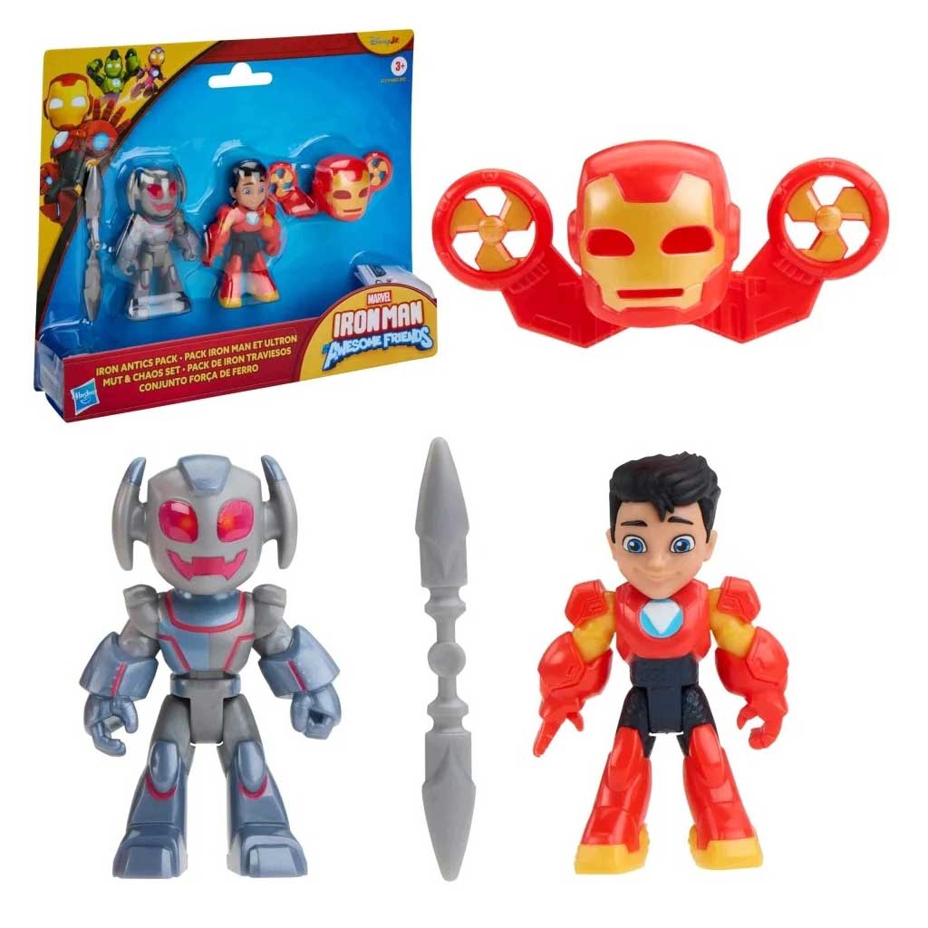 imagen de Marvel Iron Man y sus amigos - Iron Antics juego de figuras de Iron Man y Ultron - Hasbro 2