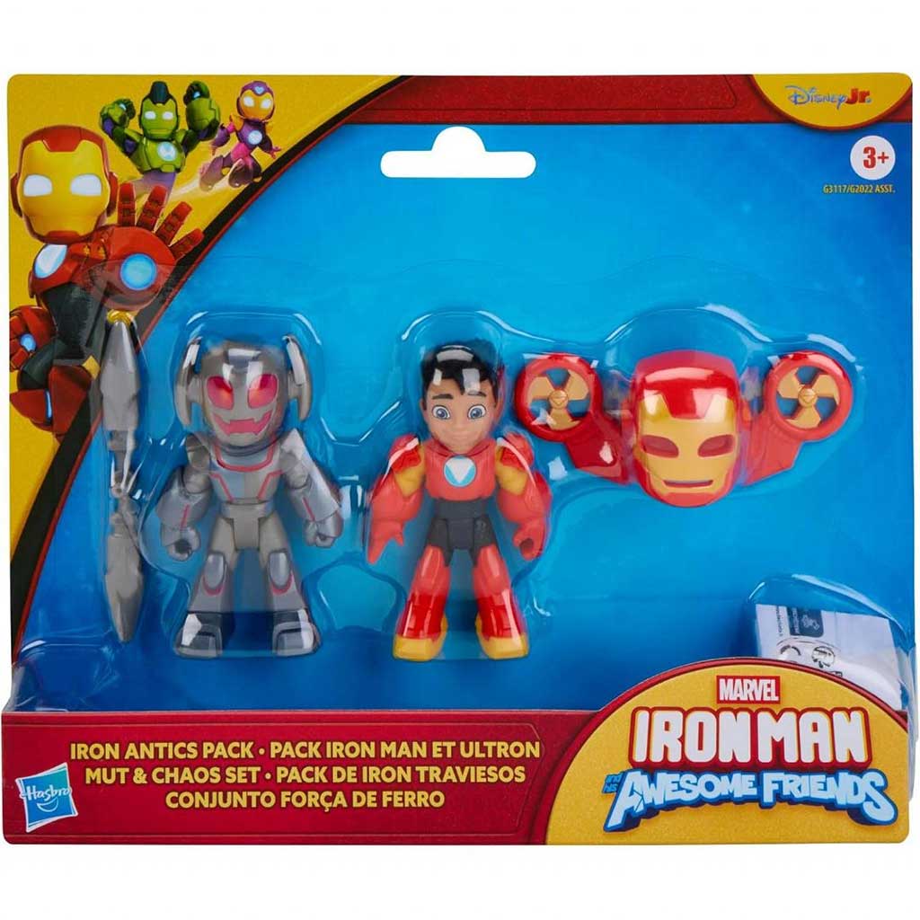 imagen de Marvel Iron Man y sus amigos - Iron Antics juego de figuras de Iron Man y Ultron - Hasbro 1