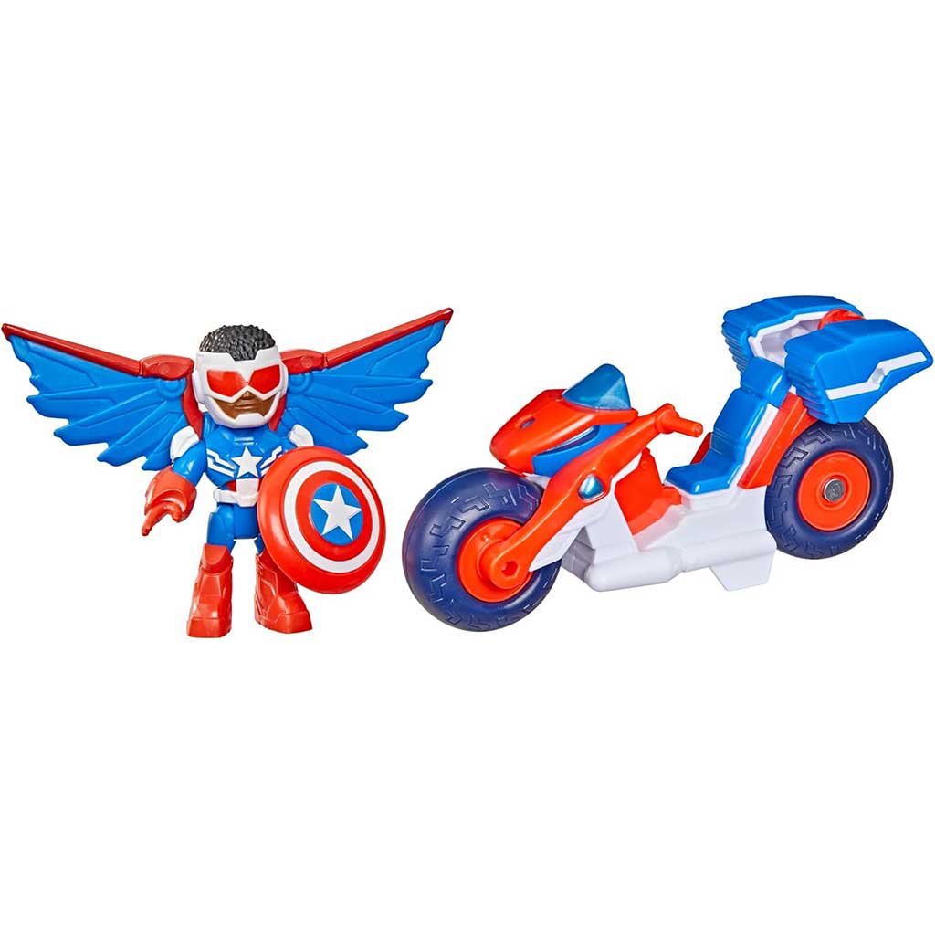 imagen de Marvel Iron Man y sus maravillosos amigos - Capitán América y su vehículo Super Bike - Hasbro 2