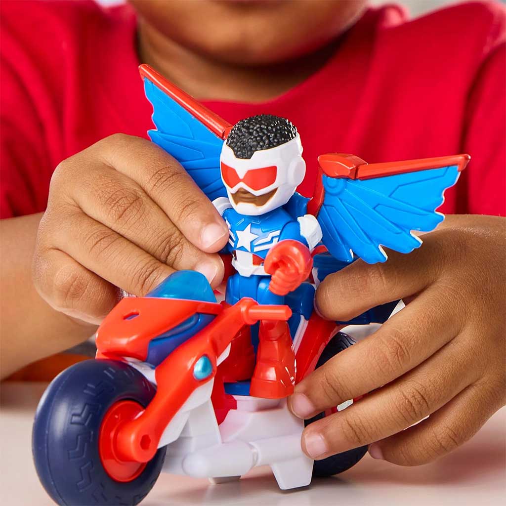 imagen de Marvel Iron Man y sus maravillosos amigos - Capitán América y su vehículo Super Bike - Hasbro 3