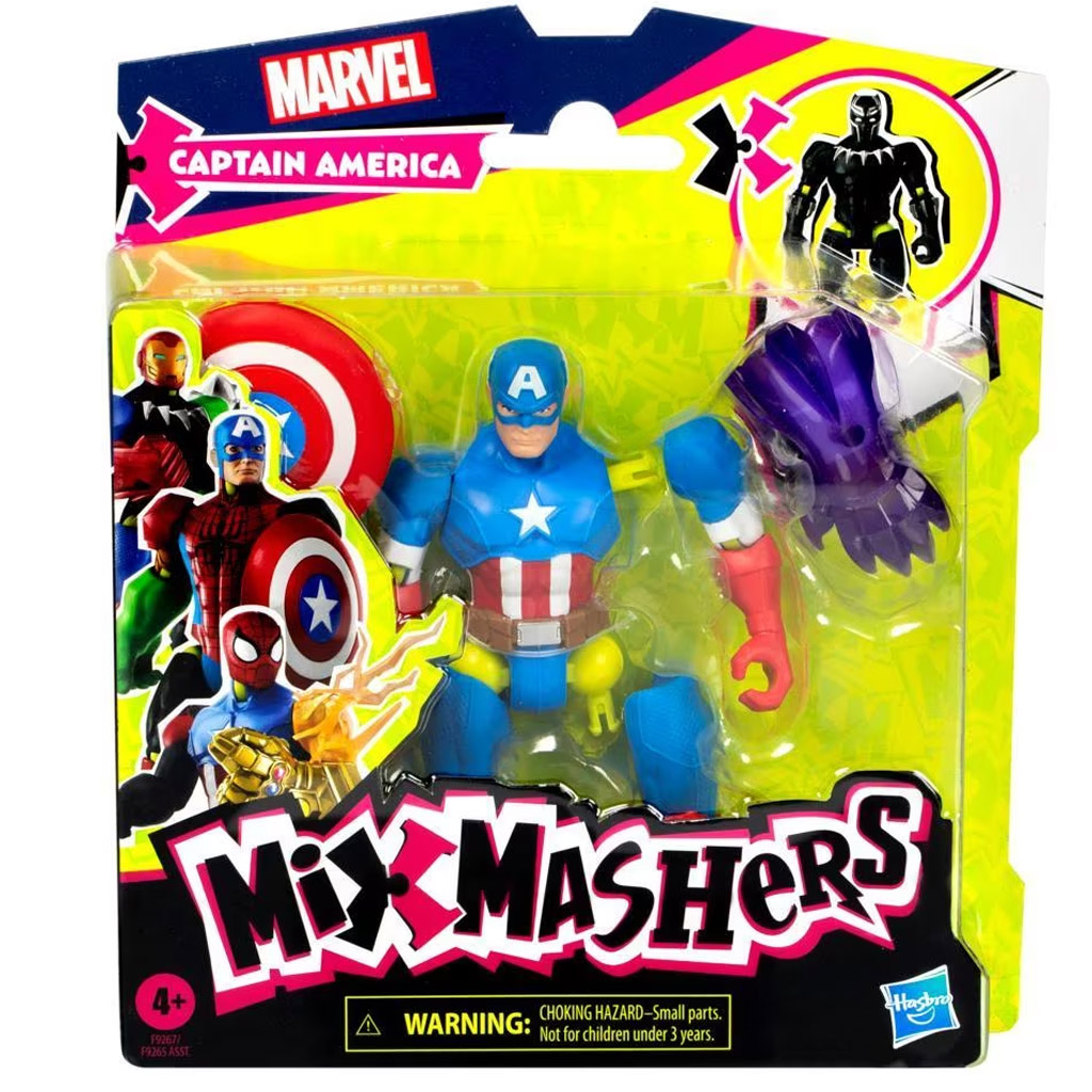 imagen de Marvel Mix Mashers: Figura de Capitán América con accesorios - Hasbro 1