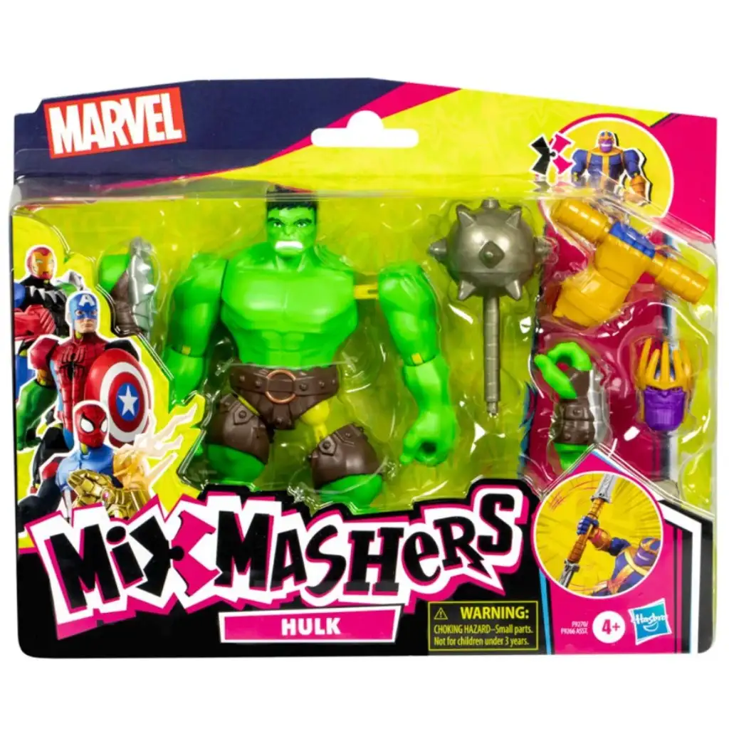 imagen de Marvel Mix Mashers: Figura de Hulk de los Vengadores con accesorios - Hasbro 1