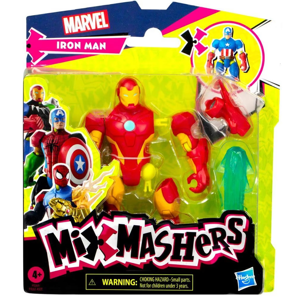 imagen de Marvel Mix Mashers: Figura de Iron Man de los Vengadores con accesorios - Hasbro 1
