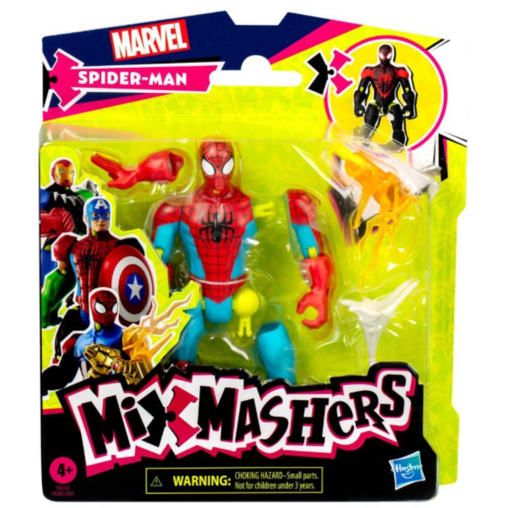 imagen de Marvel Mix Mashers: Figura de Spider-Man de Los Vengadores con accesorios - Hasbro 1