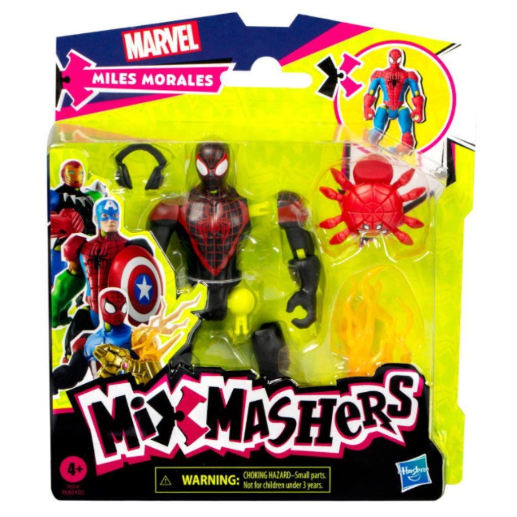 imagen de Marvel Mix Mashers: Figura de Spider-Man Miles Morales con accesorios - Hasbro 1
