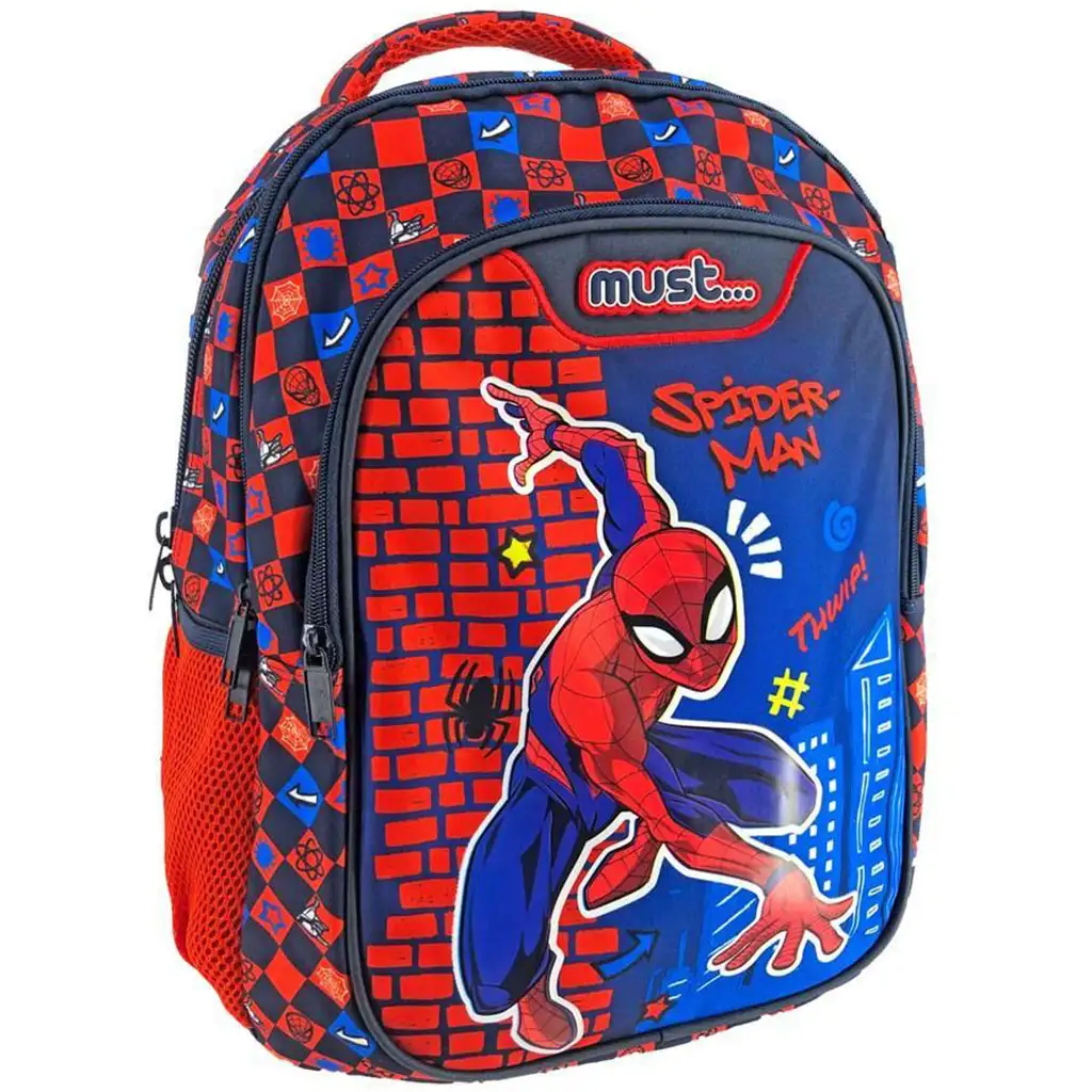 imagen de Marvel: Mochila escolar de Spiderman de tres compartimentos, mochila 32x18x43cm 1