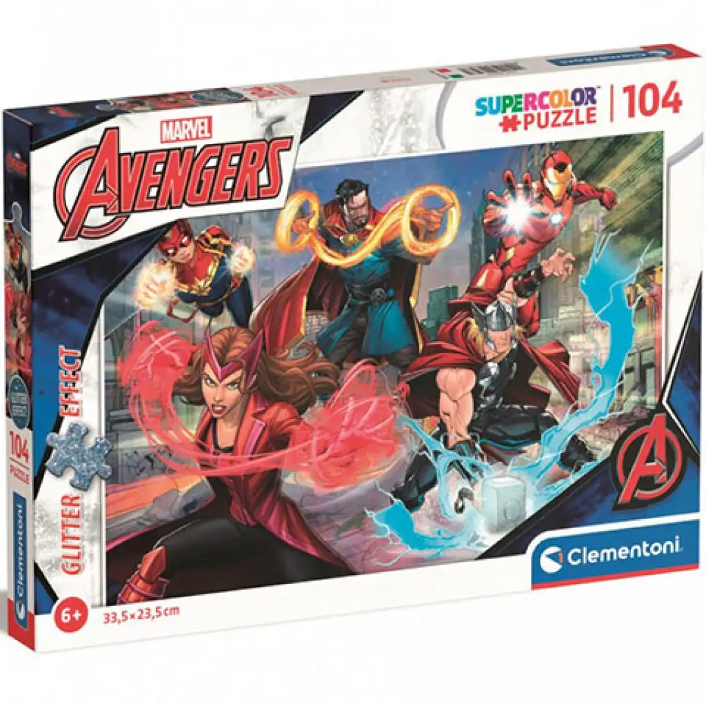 imagen de Marvel: Puzzle brillante Supercolor de 104 piezas - Clementoni 1