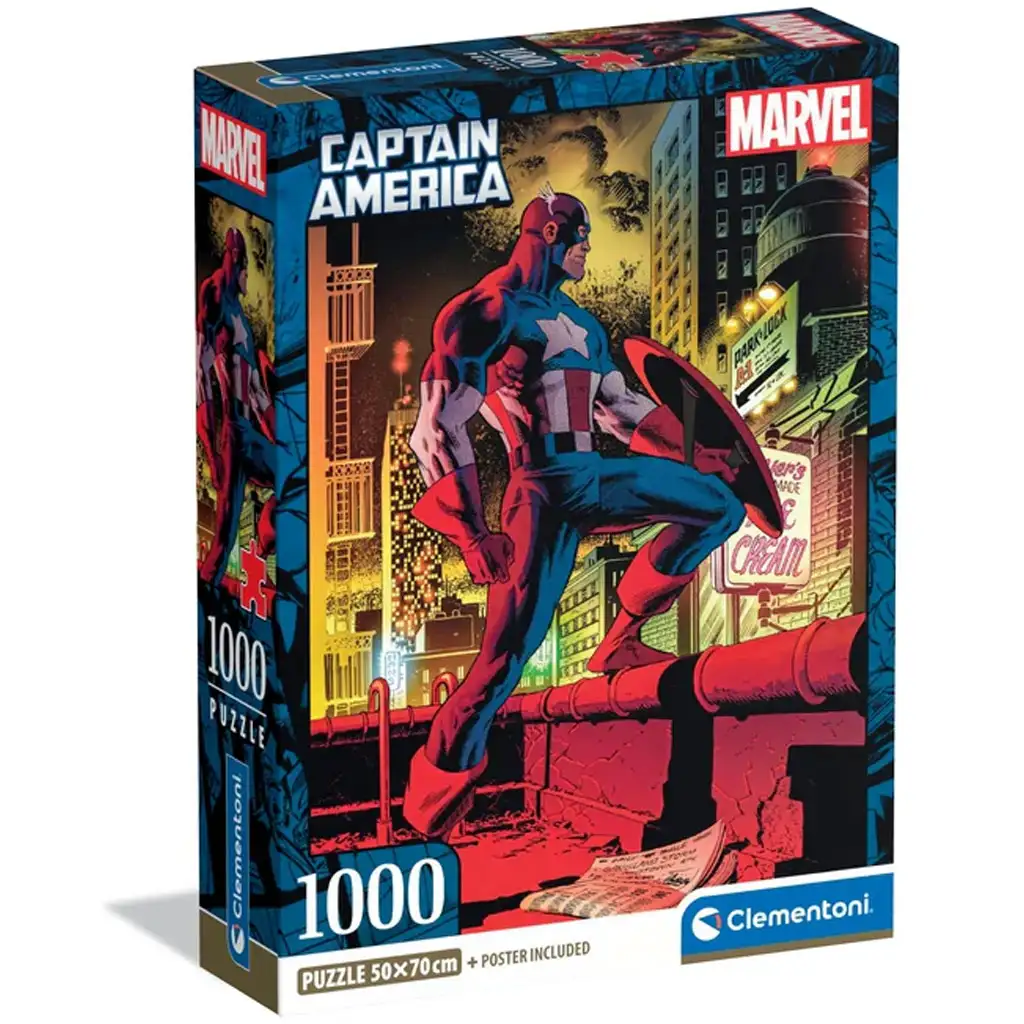 imagen de Marvel: Puzzle de 1000 piezas de Capitán América - Clementoni 1