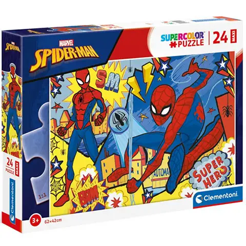 imagen de Marvel: Puzzle Maxi Supercolor de Spiderman de 24 piezas - Clementoni 1