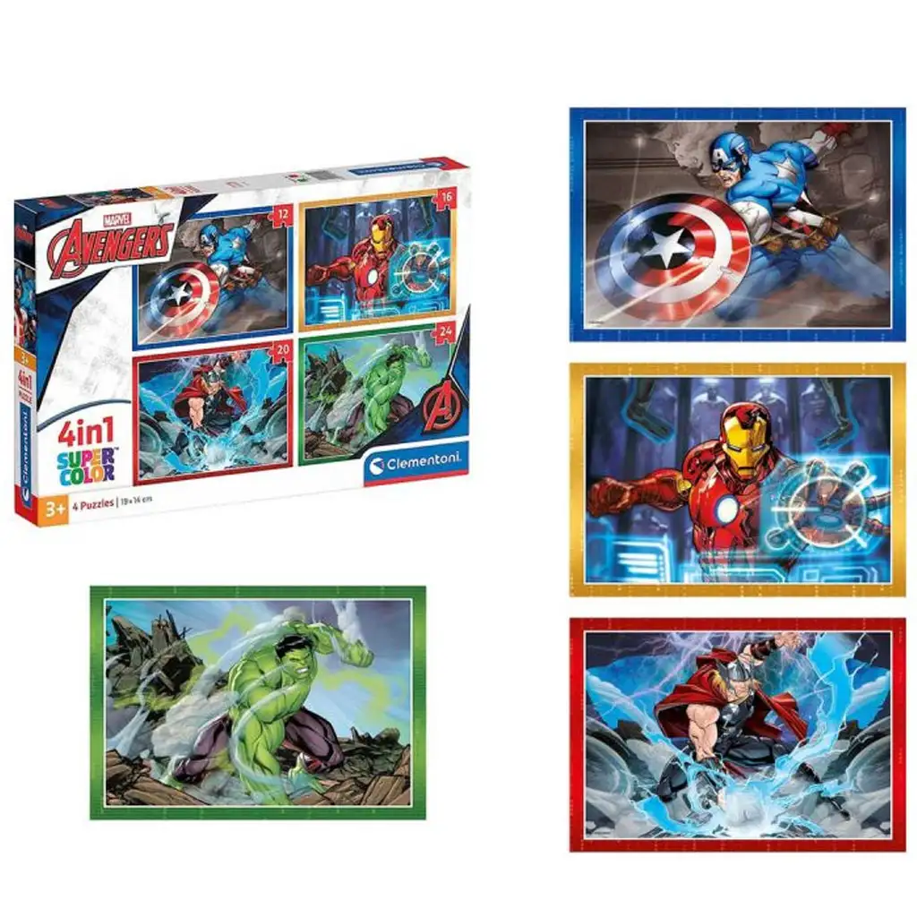 imagen de Marvel: Puzzle Supercolor 4 en 1 de Los Vengadores - Clementoni 2